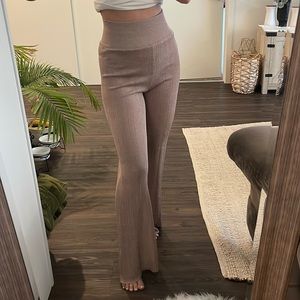 Metallic wide leg pants